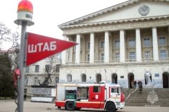 СРО ВДПО приняли участие в ликвидации условного пожара на территории СевГУ.